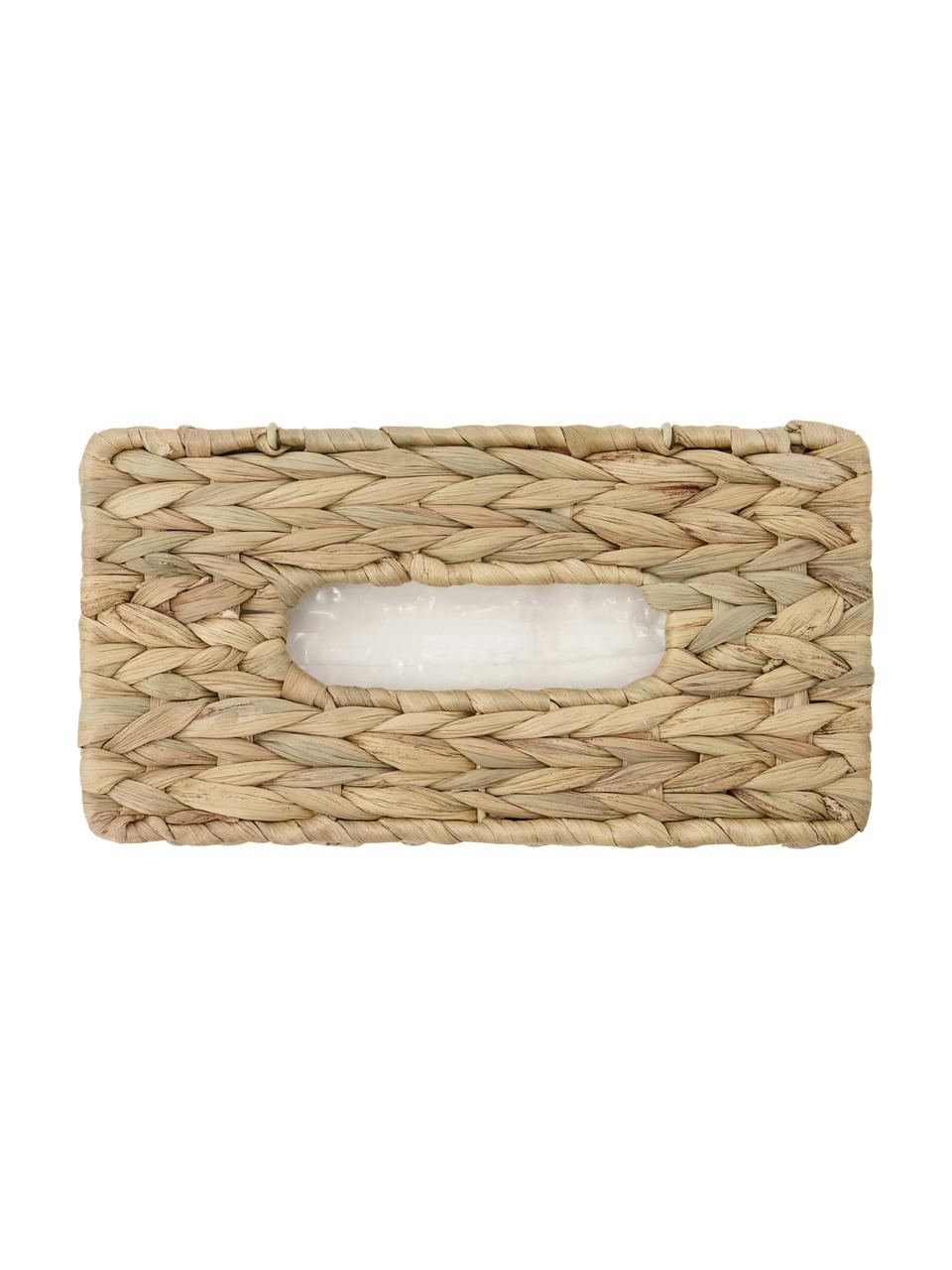 Taschentücherspender Cleana aus Naturfaser, Wasserhyanzinthe, Braun, B 27 x T 14 cm