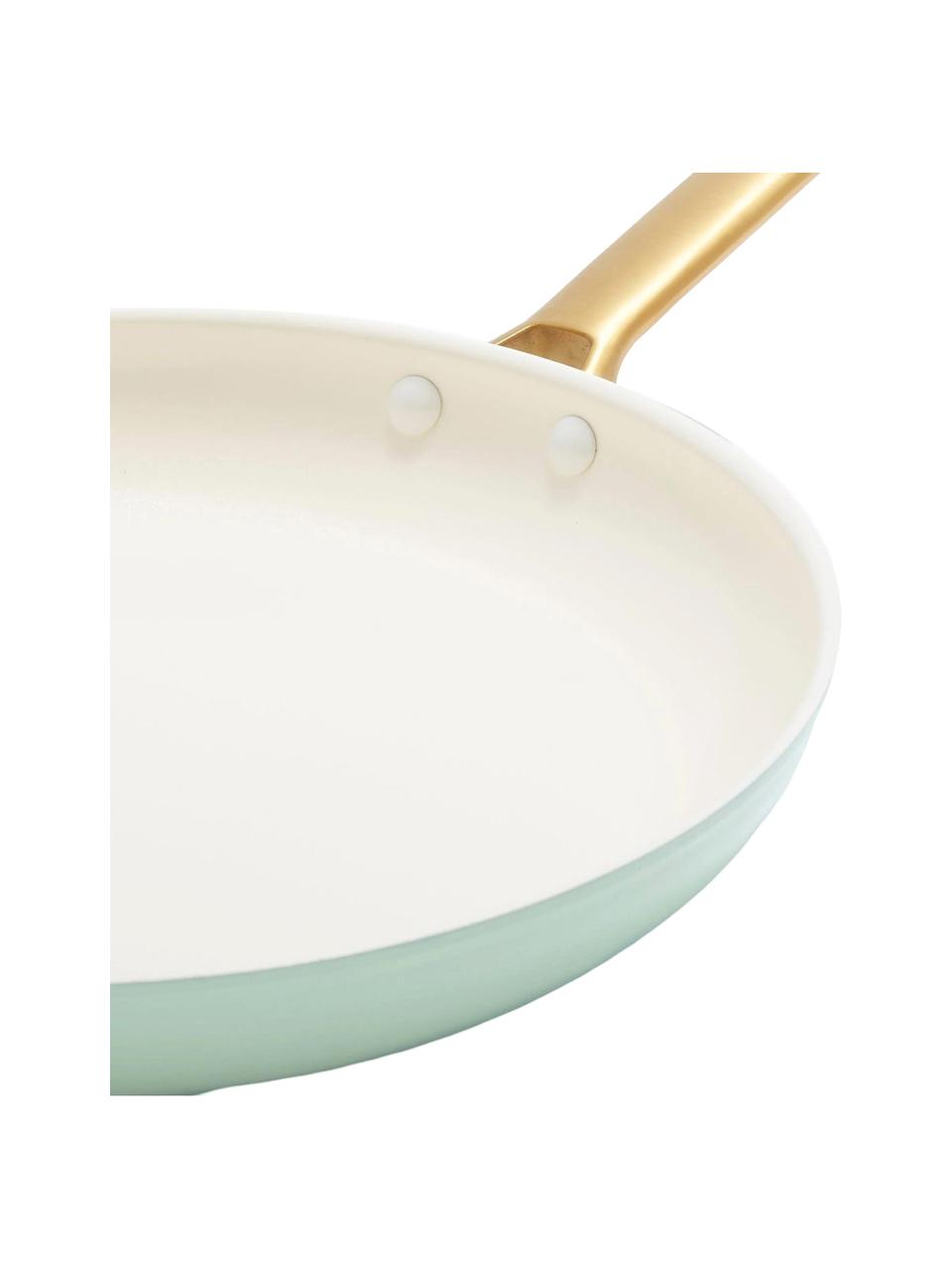 Set di 2 padelle con rivestimento antiaderente Padova, Verde menta, bianco crema, Set in varie misure