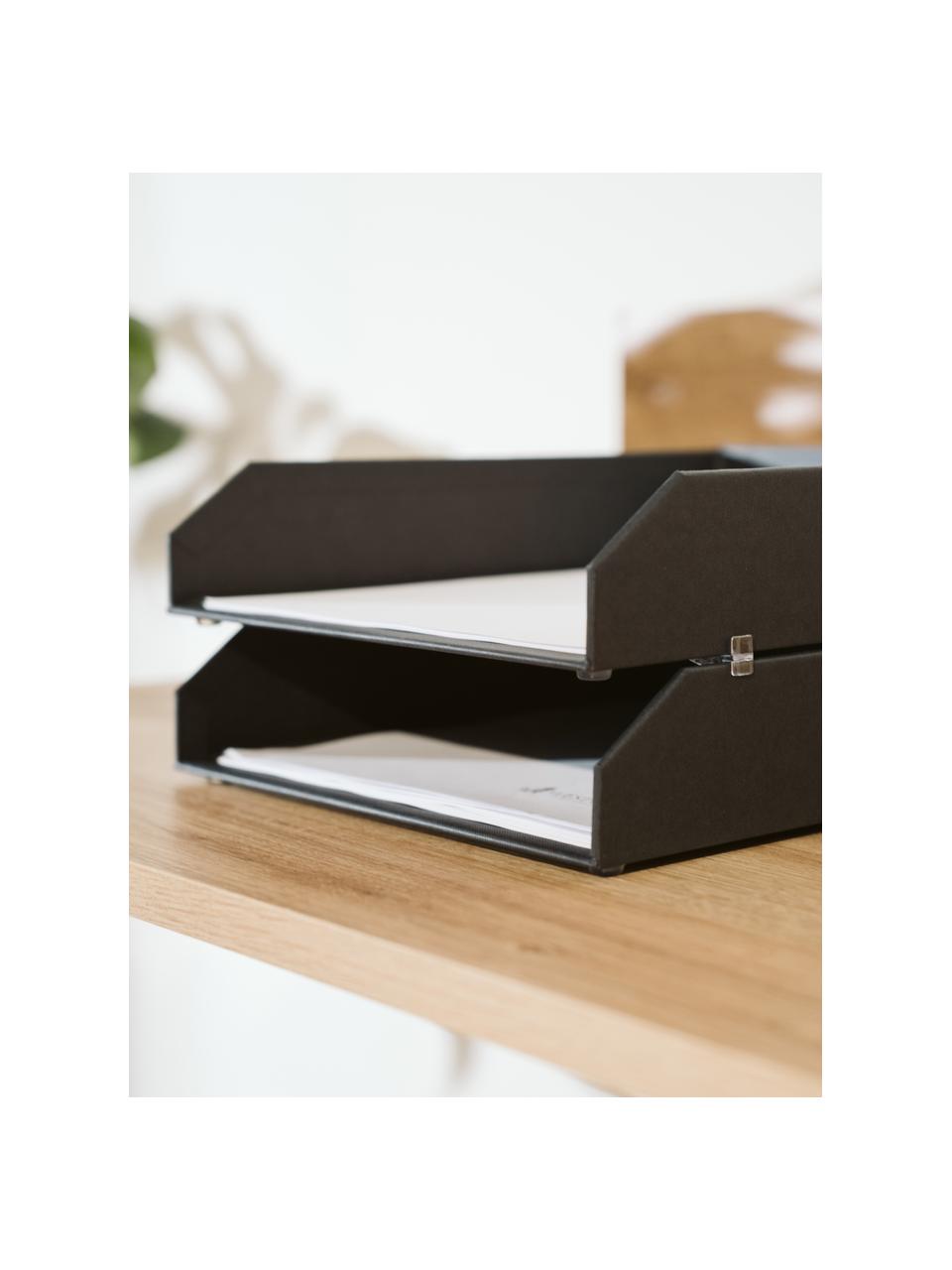 Organizer documenti Hakan 2 pz, Cartone solido laminato, Nero, Larg. 23 x Prof. 31 cm