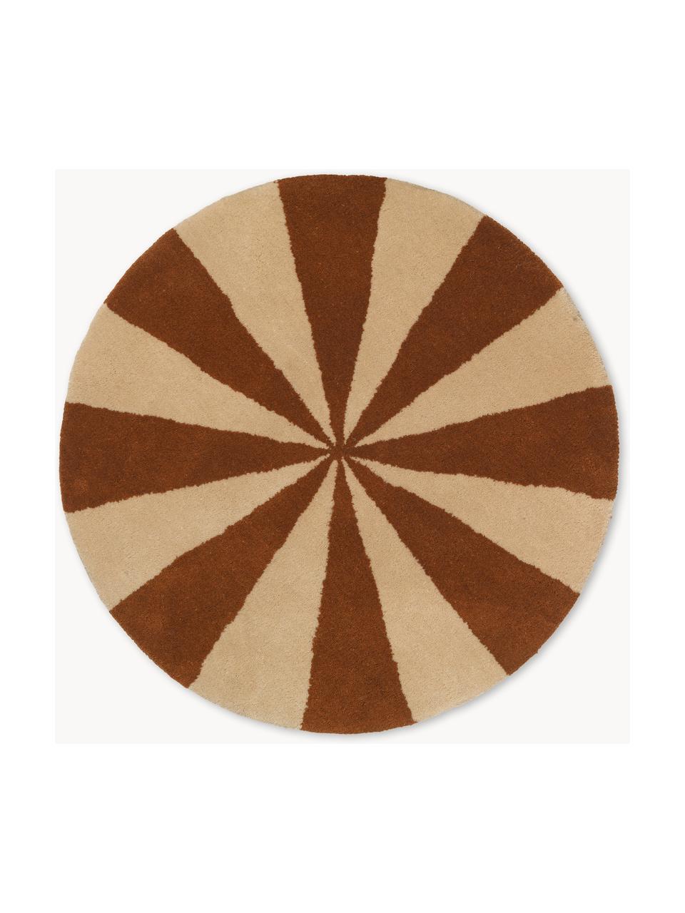 Tapis rond en laine tufté à la main Arch, Nougat, beige clair, Ø 70 cm (taille XS)