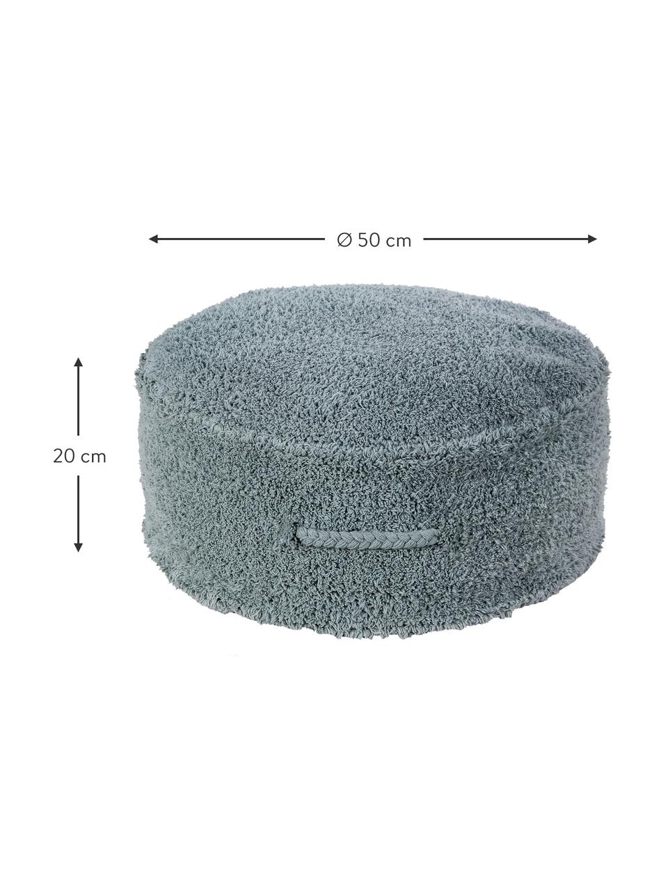 Handgemaakte kinderpoef Chill, Blauw, Ø 50 x H 20 cm