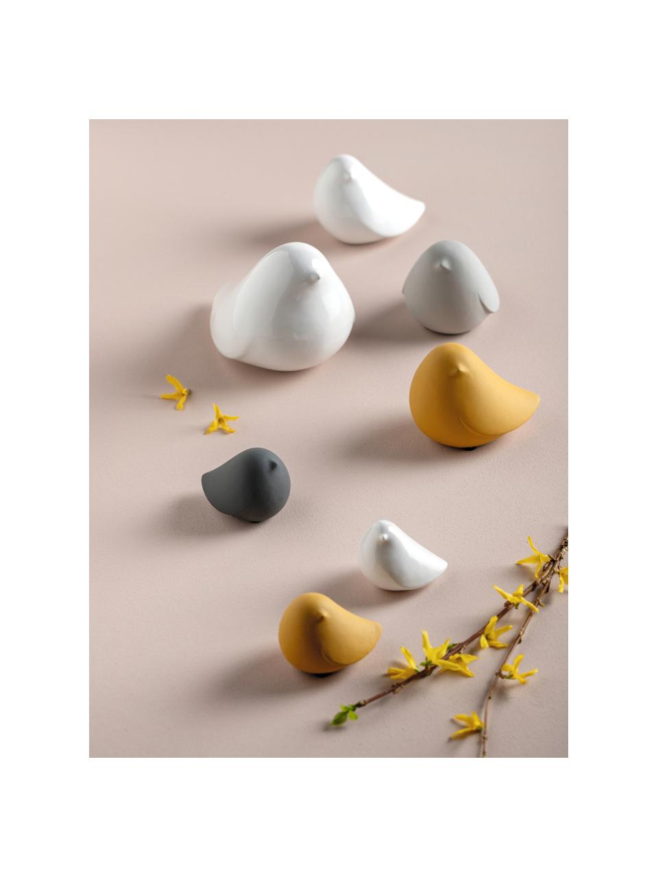 Set de figuras decorativas pajaros Alassio, 2 uds., Porcelana, Blanco, An 16 x Al 11 cm