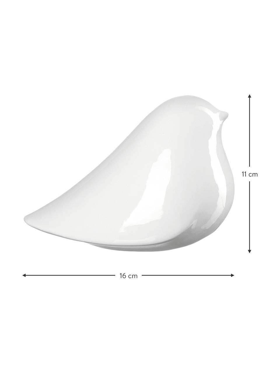 Deko-Vögel Alassio aus Porzellan in Weiß, 2 Stück, Porzellan, Weiß, B 16 x H 11 cm