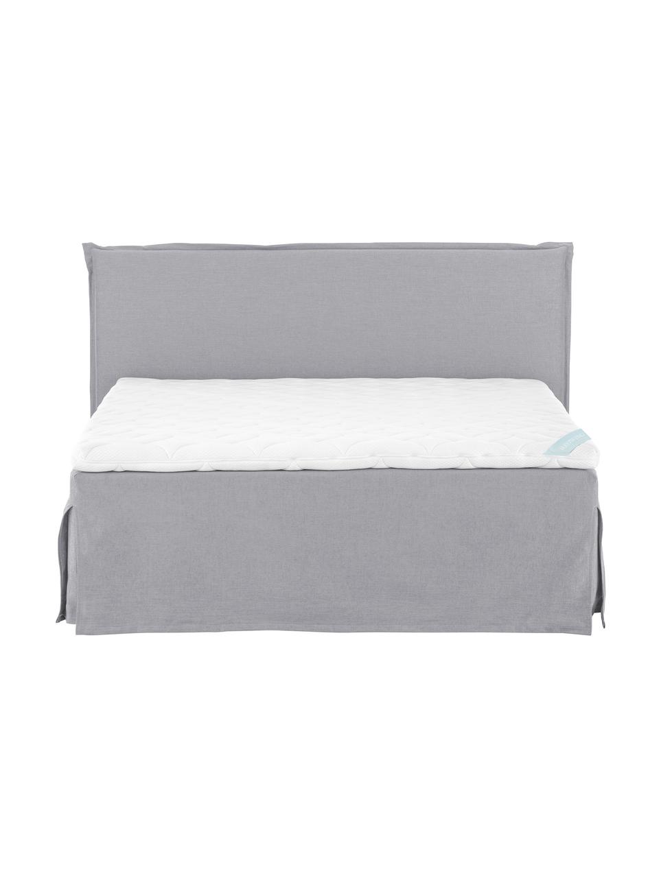 Letto boxspring premium Violet, Materasso: a molle insacchettate a 7, Piedini: legno di faggio massiccio, Grigio, 200 x 200