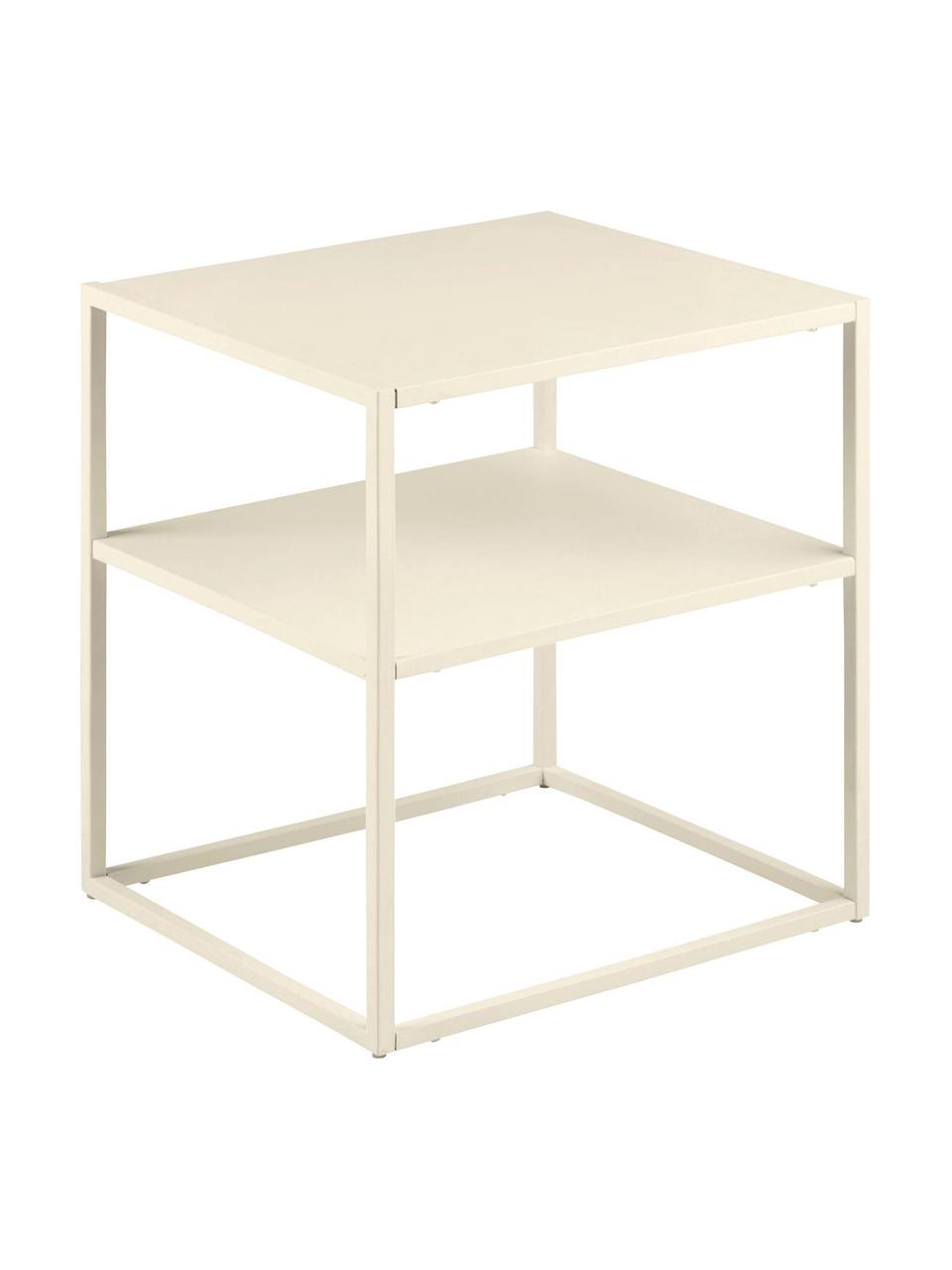 Table d'appoint industrielle en métal beige Neptun, Métal, revêtement par poudre, Beige, larg. 45 x prof. 40 cm