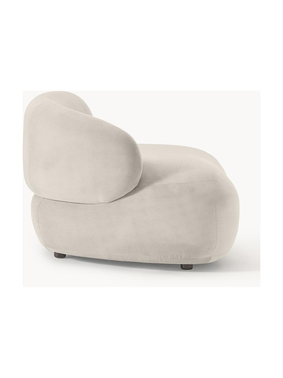 Poltrona lounge Alba, Rivestimento: 97% poliestere, 3% nylon , Struttura: legno massiccio di abete,, Tessuto bianco crema, Larg. 102 x Prof. 89 cm, schienale a sinistra