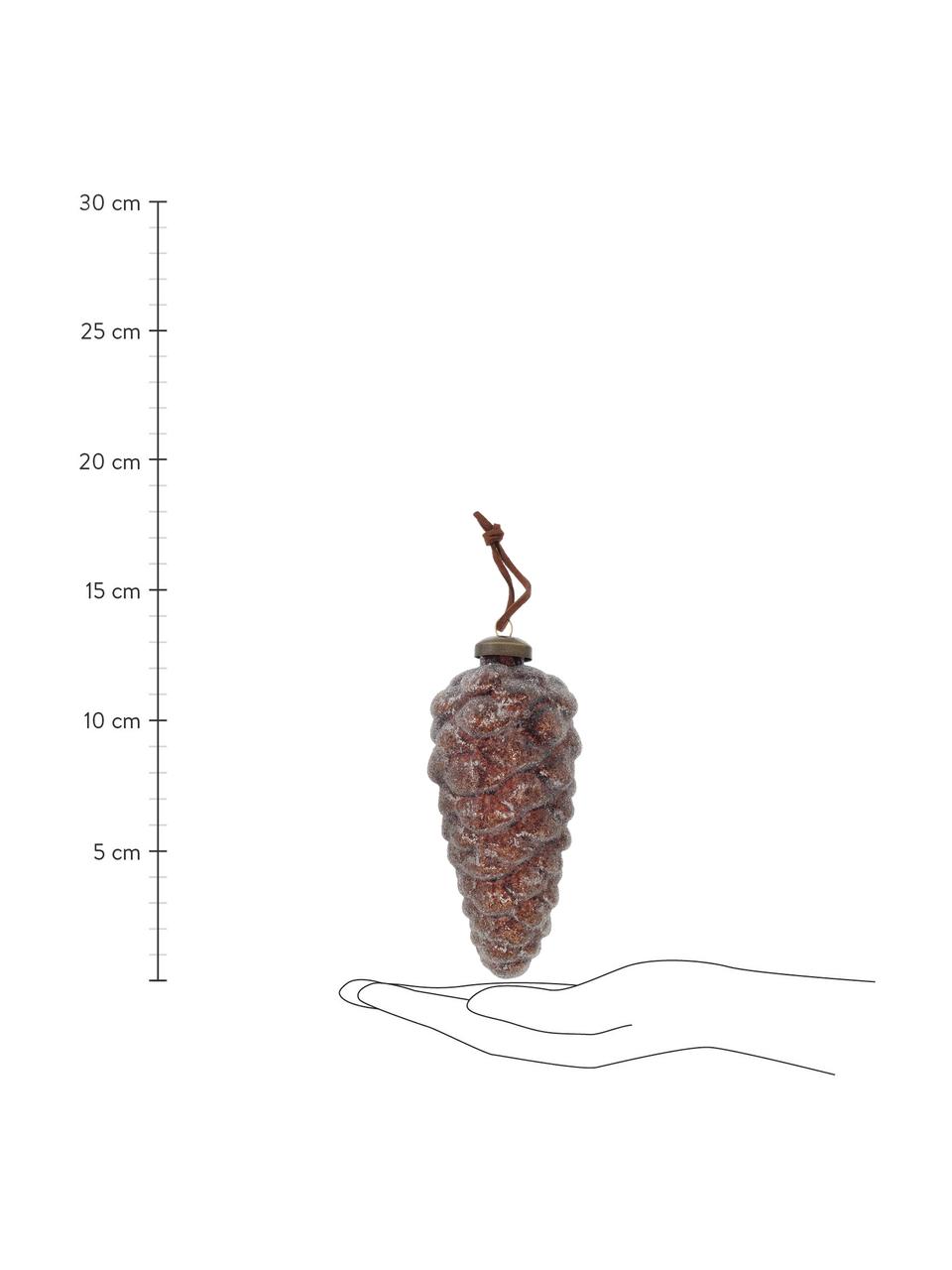 Súprava ozdôb na stromček Mikana, 6 dielov, Lakované sklo, Odtiene hnedej, Ø 6 x V 13 cm