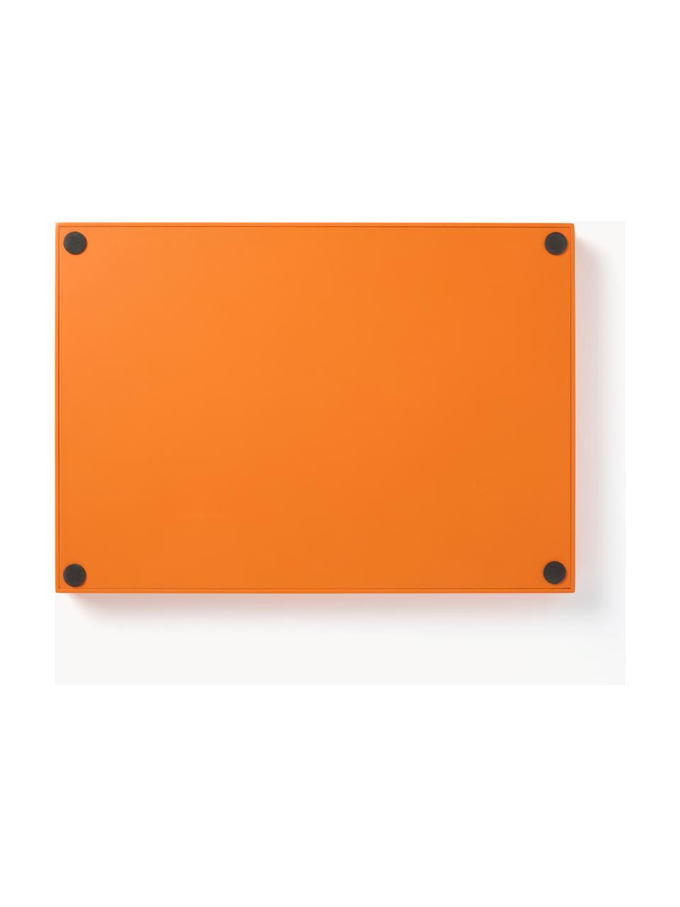 Decoratief dienblad Carina met Weens vlechtwerk, Plank: rotan, Rand: MDF, Oranje, B 35 x H 3 cm