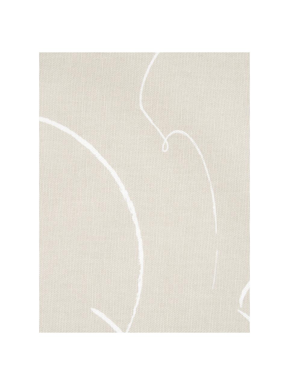 Kissenhülle Amino mit abstraktem Muster, 100% Baumwolle, Beige/Weiss, 40 x 40 cm