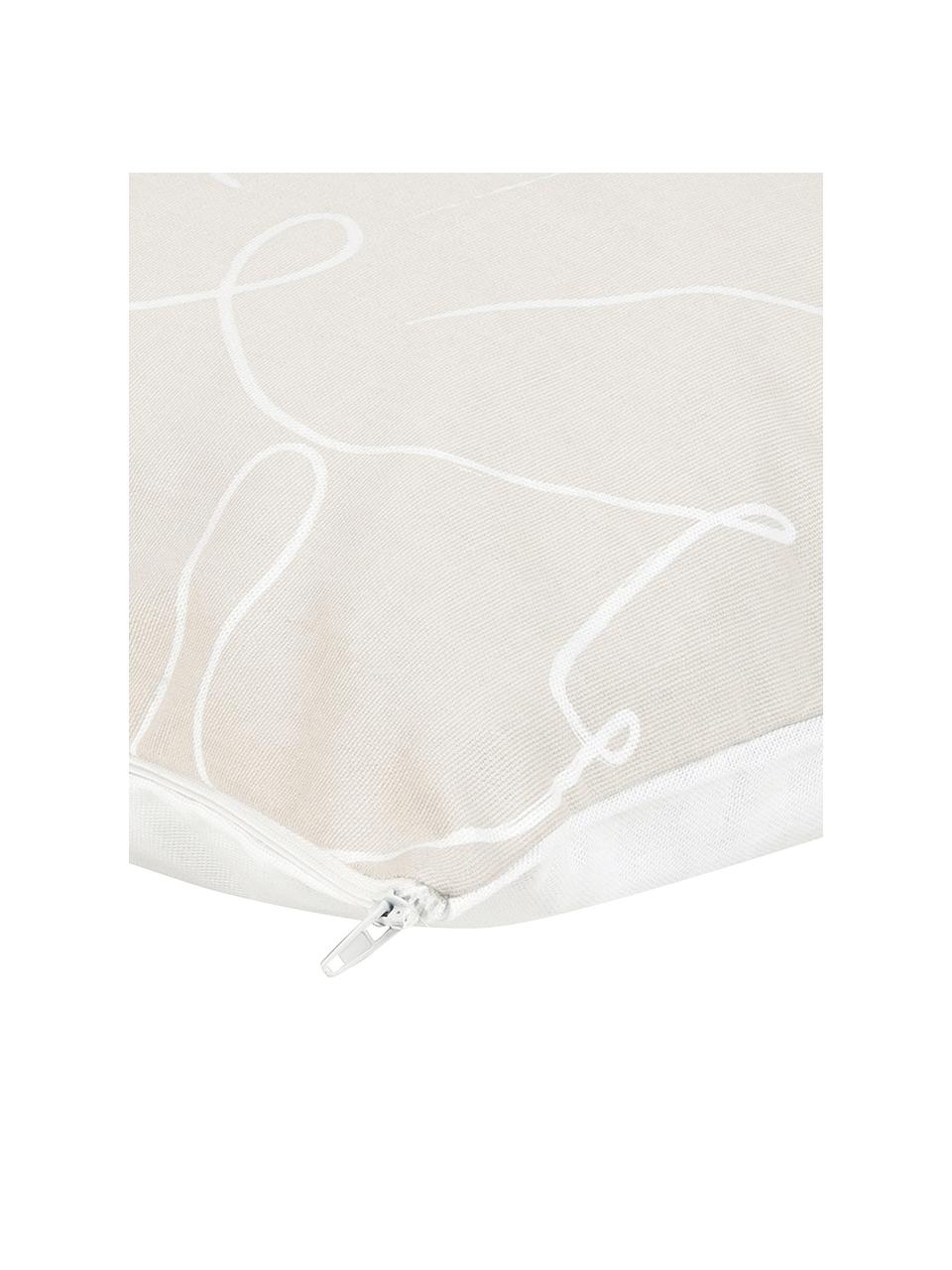 Federa arredo con motivo astratto Amino, 100% cotone, Beige/bianco, Larg. 40 x Lung. 40 cm