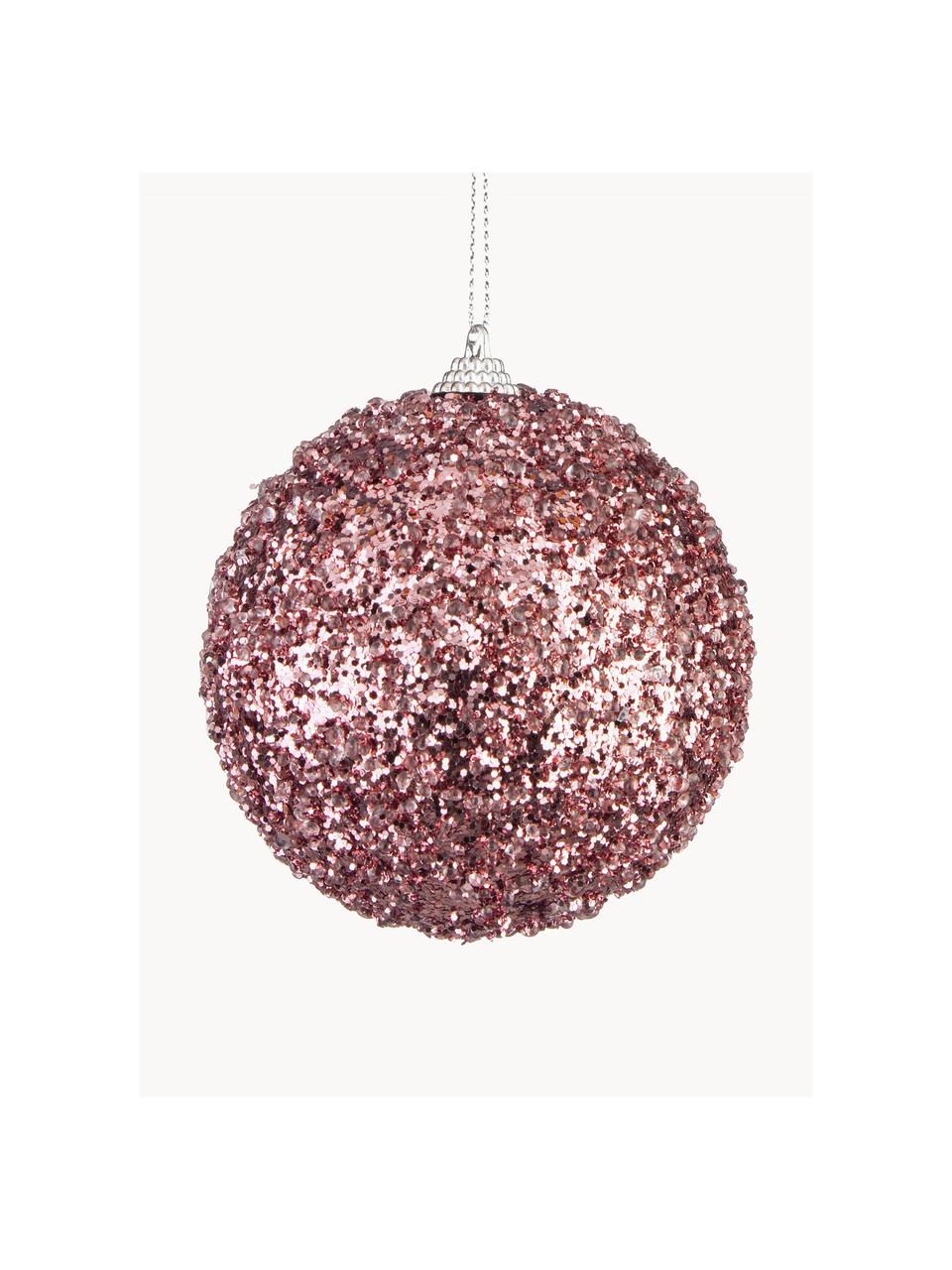 Kerstballen Christie, 4 stuks, Polyschuim, Roze, Ø 10 cm