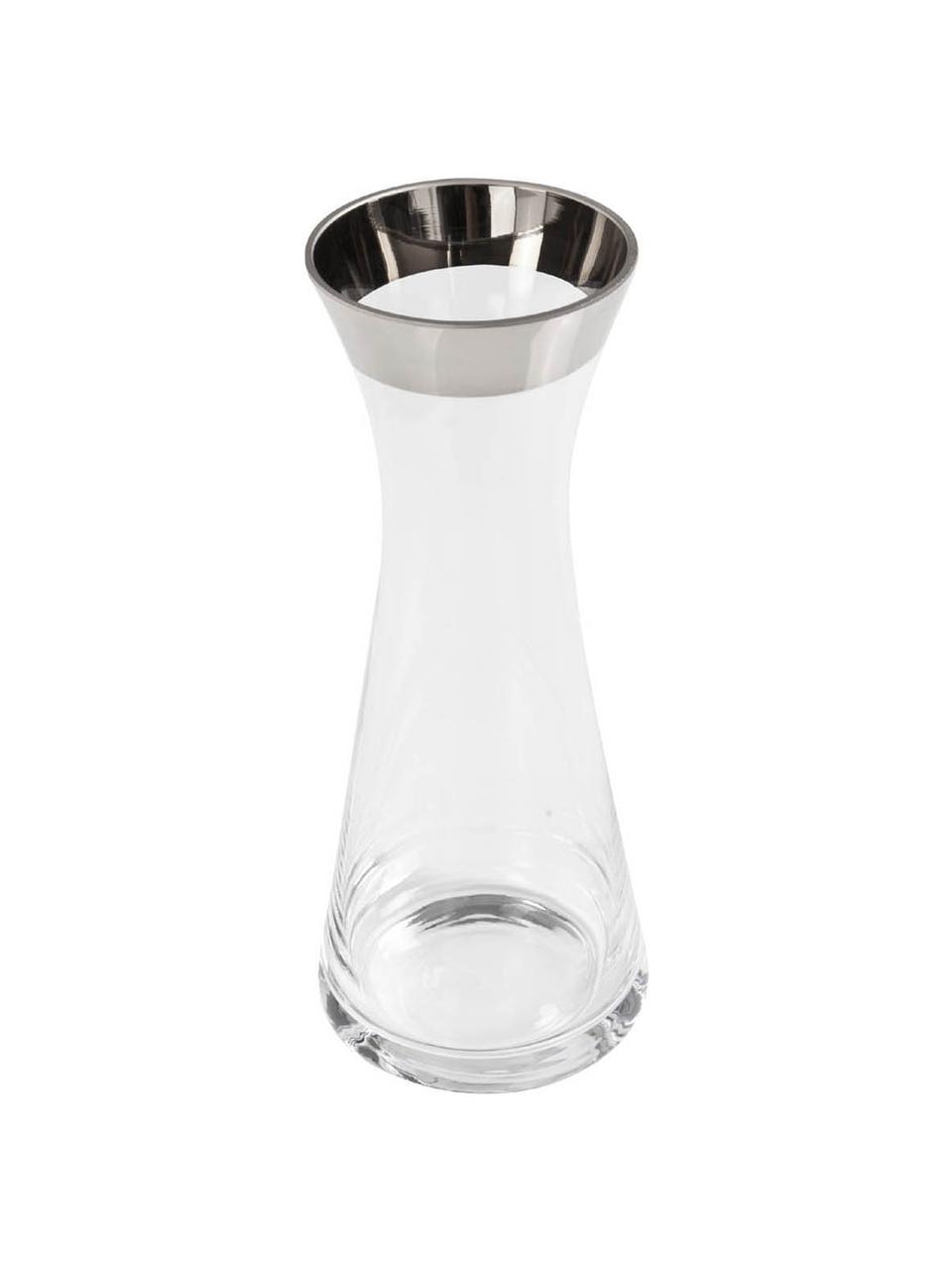 Caraffa in vetro Hendrik, 800 ml, Vetro di cristallo , bordo in platino, Trasparente, Alt. 27 cm