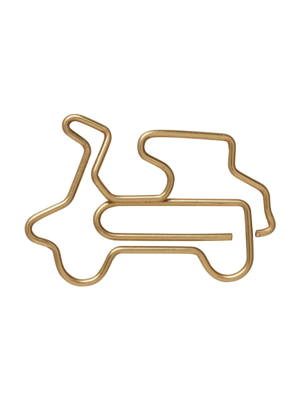 Paperclips Vespa, 15 stuks, Gecoat metaal, Messingkleurig, 3 x 2 cm