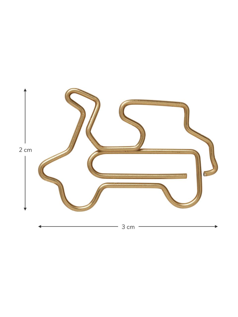 Paperclips Vespa, 15 stuks, Gecoat metaal, Messingkleurig, 3 x 2 cm