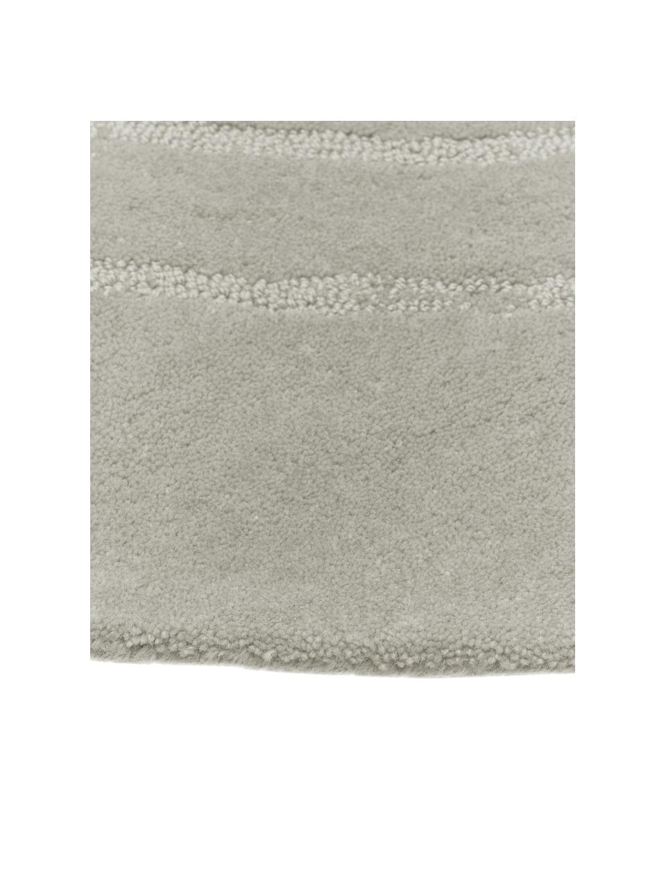Alfombra redonda artesanal de lana Mason, Parte superior: 100% lana, Reverso: 100% algodón Las alfombra, Gris claro, Ø 150 cm (Tamaño M)
