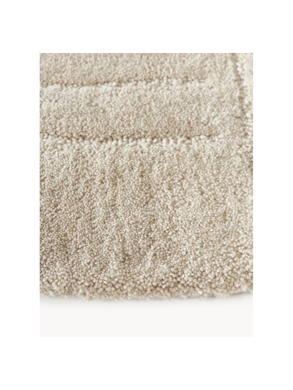 Alfombra redonda artesanal de lana Mason, Parte superior: 100% lana, Reverso: 100% algodón Las alfombra, Gris claro, Ø 120 cm (Tamaño S)