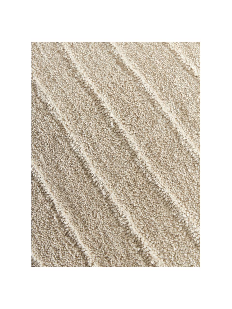 Alfombra redonda artesanal de lana Mason, Parte superior: 100% lana, Reverso: 100% algodón Las alfombra, Gris claro, Ø 120 cm (Tamaño S)