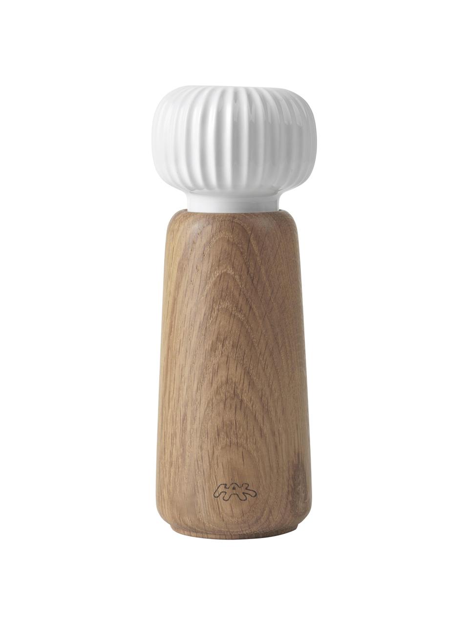 Mlýnek na koření Hammerhøi, Bílá, dubové dřevo, Ø 7 cm, V 19 cm