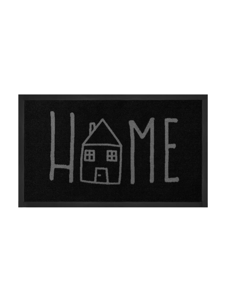 Wycieraczka z poliamidu Easy Home, Czarny, szary, S 45 x D 75 cm