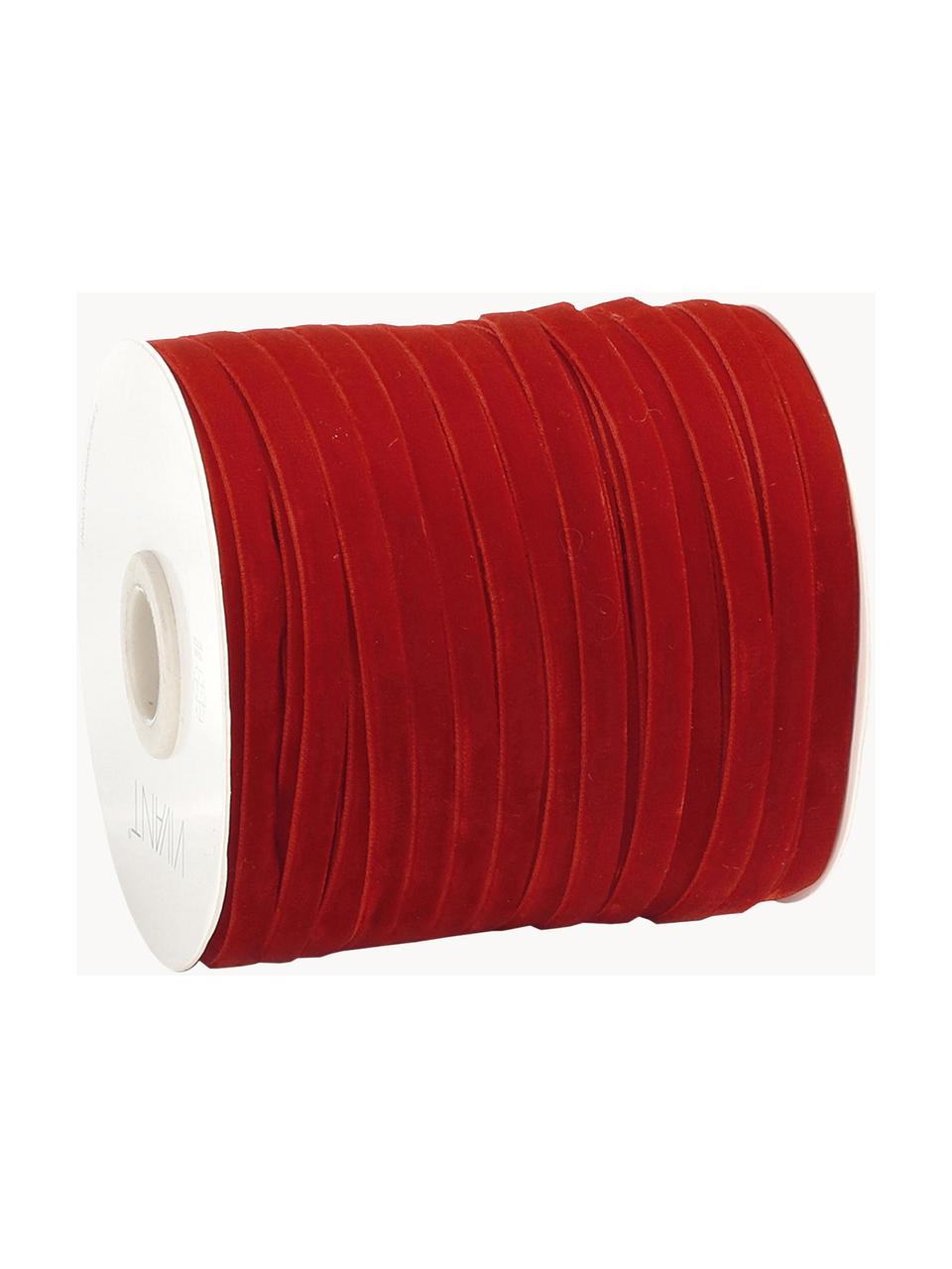 Darčeková stuha Velveta, Nylon, Červená, Š 0,6 x D 10000 cm