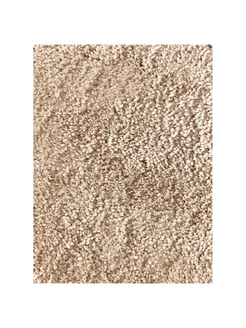 Pluizige hoogpolige loper Leighton, Microvezels (100% polyester, GRS-gecertificeerd), Nougat, B 80 x L 200 cm
