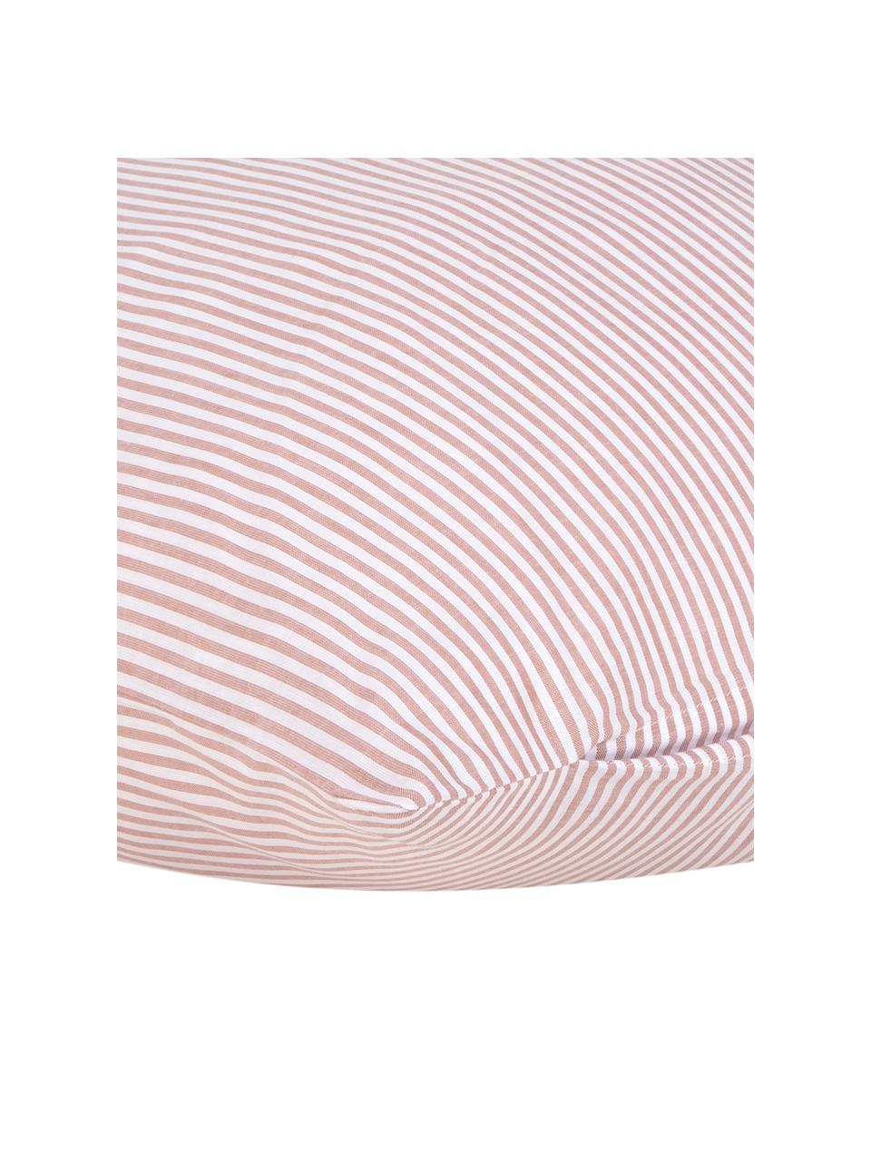 Baumwoll-Kissenbezug Ellie, fein gestreift, 50 x 70 cm, Webart: Renforcé Fadendichte 118 , Weiss, Rot, B 50 x L 70 cm