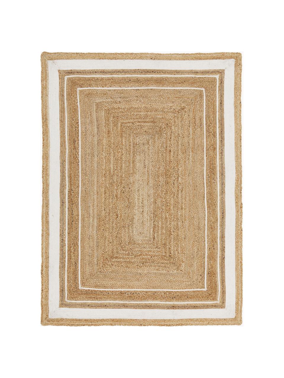 Tapis en jute tissé main Clover, 75 % jute, 25 % coton

Le matériau est certifié STANDARD 100 OEKO-TEX®, 16.HIN.79297, HOHENSTEIN HTTI, Brun, blanc, larg. 160 x long. 230 cm (taille M)