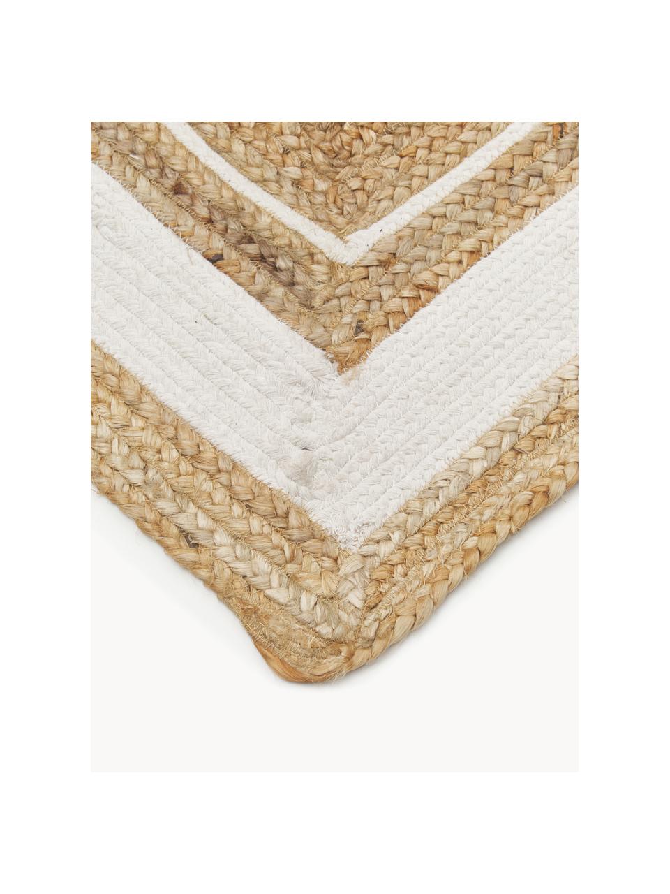 Tapis en jute tissé main Clover, 75 % jute, 25 % coton

Le matériau est certifié STANDARD 100 OEKO-TEX®, 16.HIN.79297, HOHENSTEIN HTTI, Brun, blanc, larg. 160 x long. 230 cm (taille M)