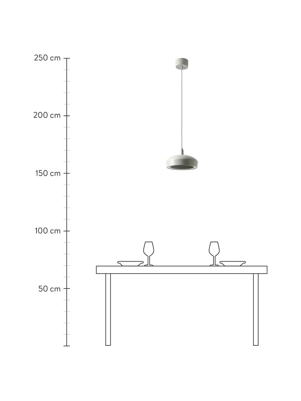 Lámpara de techo redonda LED Alva, Cable: cubierto en tela, Gris claro, Ø 28 x Al 150 cm