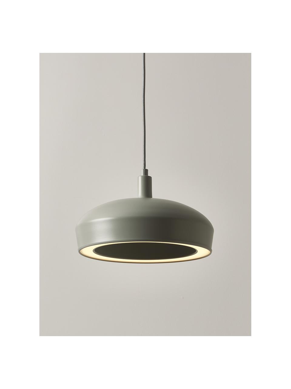 Ronde LED hanglamp Alva, Lichtgrijs, Ø 28 x H 150 cm