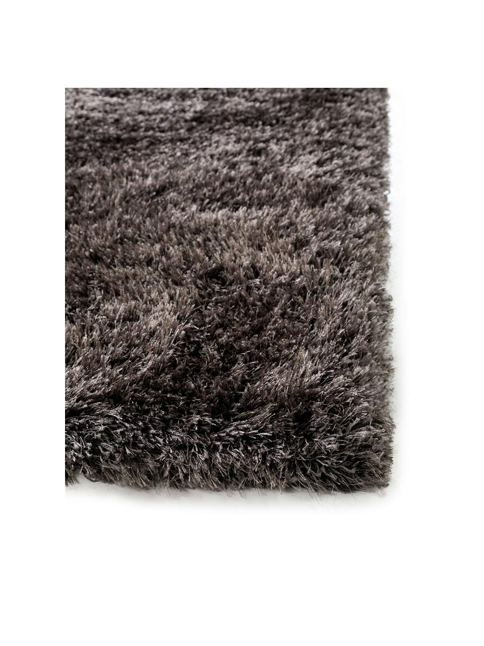 Glänzender Hochflor-Teppich Lea in Anthrazit, 50% Polyester, 50% Polypropylen, Anthrazit, B 300 x L 400 cm (Größe XL)