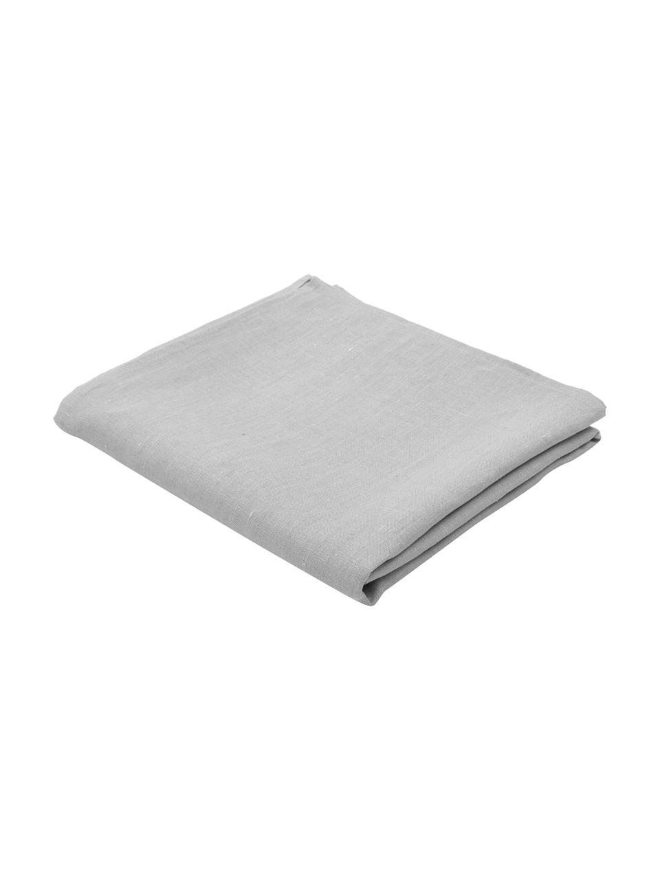 Tovaglia in lino girgio chiaro Heddie, 100% lino, Grigio chiaro, Per 4-6 persone (Larg.145 x Lung. 200 cm)