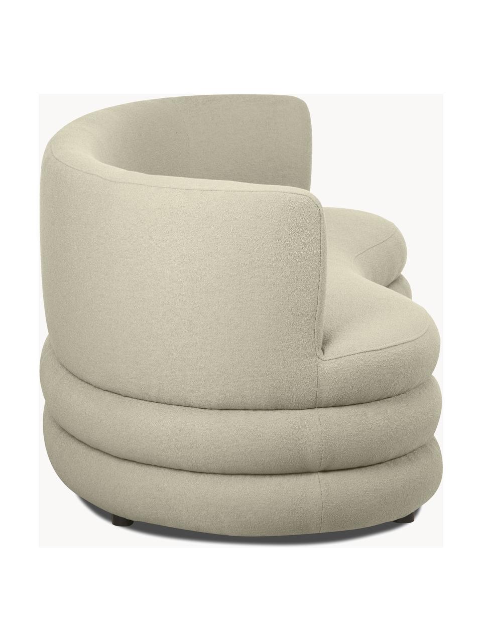 Designer Bouclé-Sofa Solomon (3-Sitzer), Bezug: 100% Polyester 35.000 Sch, Gestell: Massives Fichtenholz, Bir, Füße: Kunststoff Dieses Produkt, Bouclé Salbeigrün, B 193 x T 92 cm