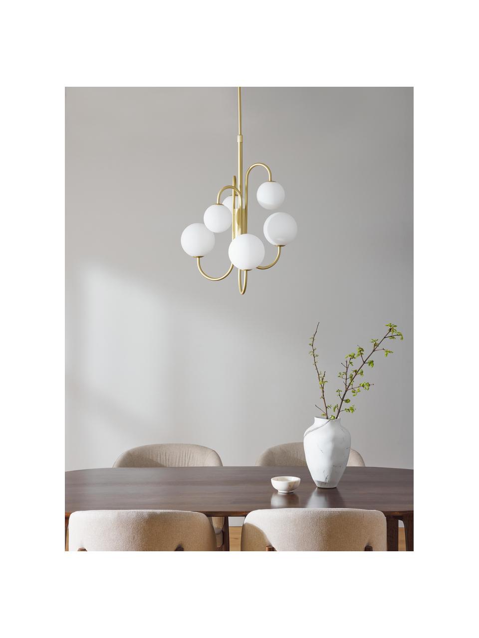 Suspension en verre Avalee, Blanc, doré, Ø 55 cm