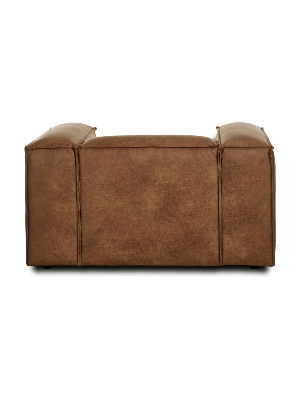 Poltrona in pelle riciclata Lennon, Rivestimento: pelle riciclata (70 % pel, Rivestimento: imbottitura in schiuma co, Pelle marrone, Larg. 130 x Prof. 101 cm