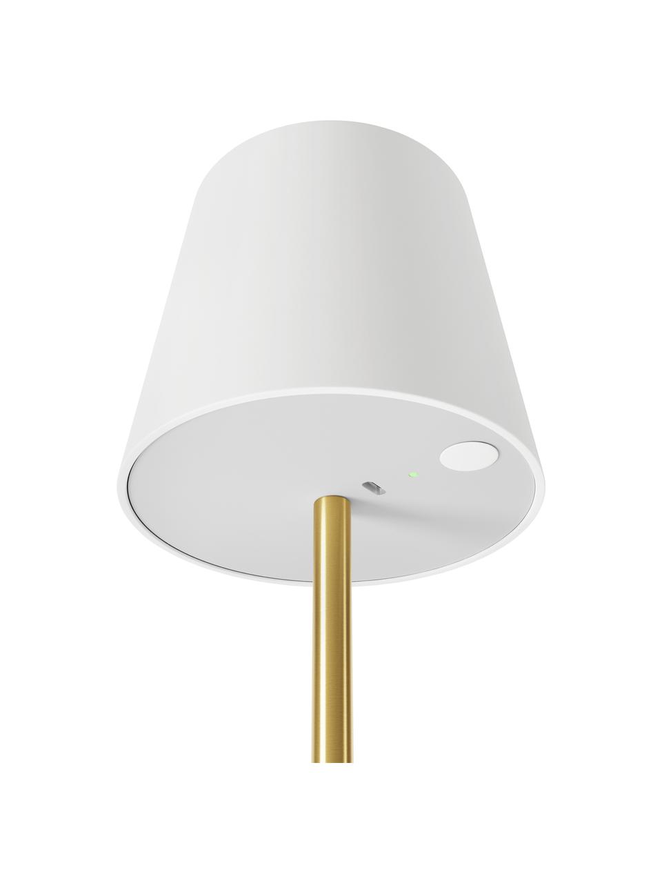 Stmievateľná stolová lampa s USB pripojením Fausta, Odtiene zlatej, biela, Ø 13 x V 37 cm