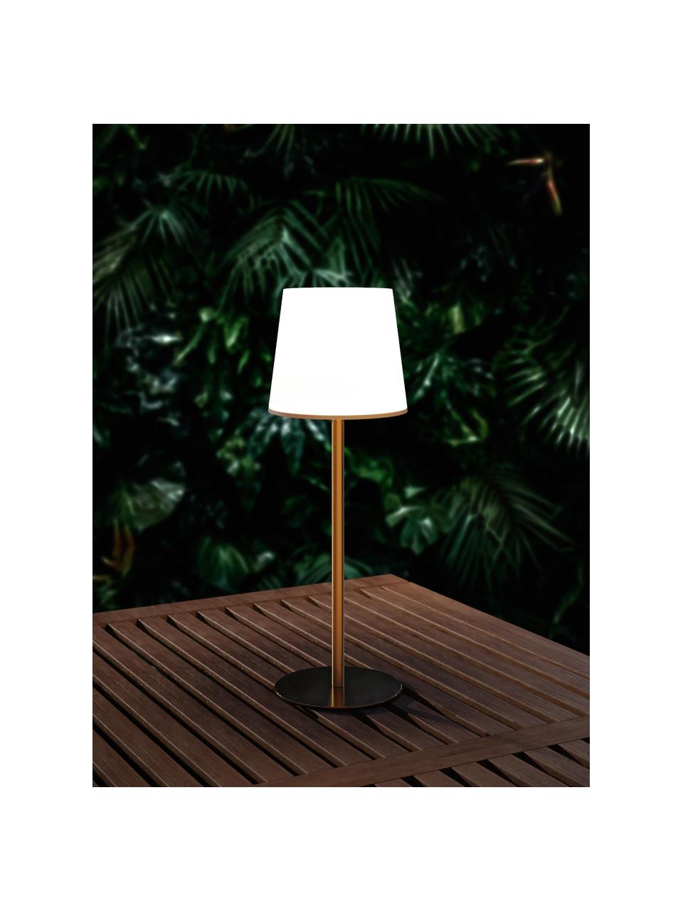 Lampada da tavolo con luce regolabile con USB Fausta, Paralume: plastica, Dorato, bianco, Ø 13 x Alt. 37 cm