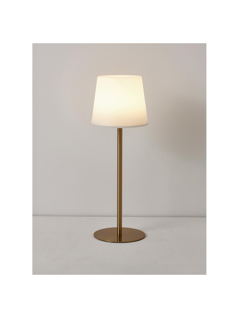 Lampada da tavolo con luce regolabile con USB Fausta, Paralume: plastica, Dorato, bianco, Ø 13 x Alt. 37 cm