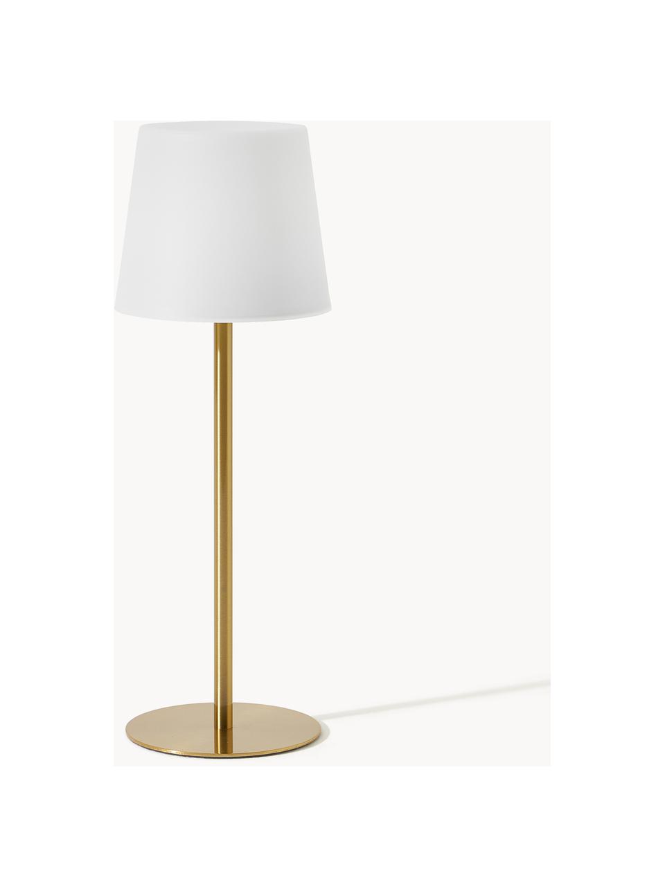 Lampada da tavolo con luce regolabile con USB Fausta, Paralume: plastica, Dorato, bianco, Ø 13 x Alt. 37 cm