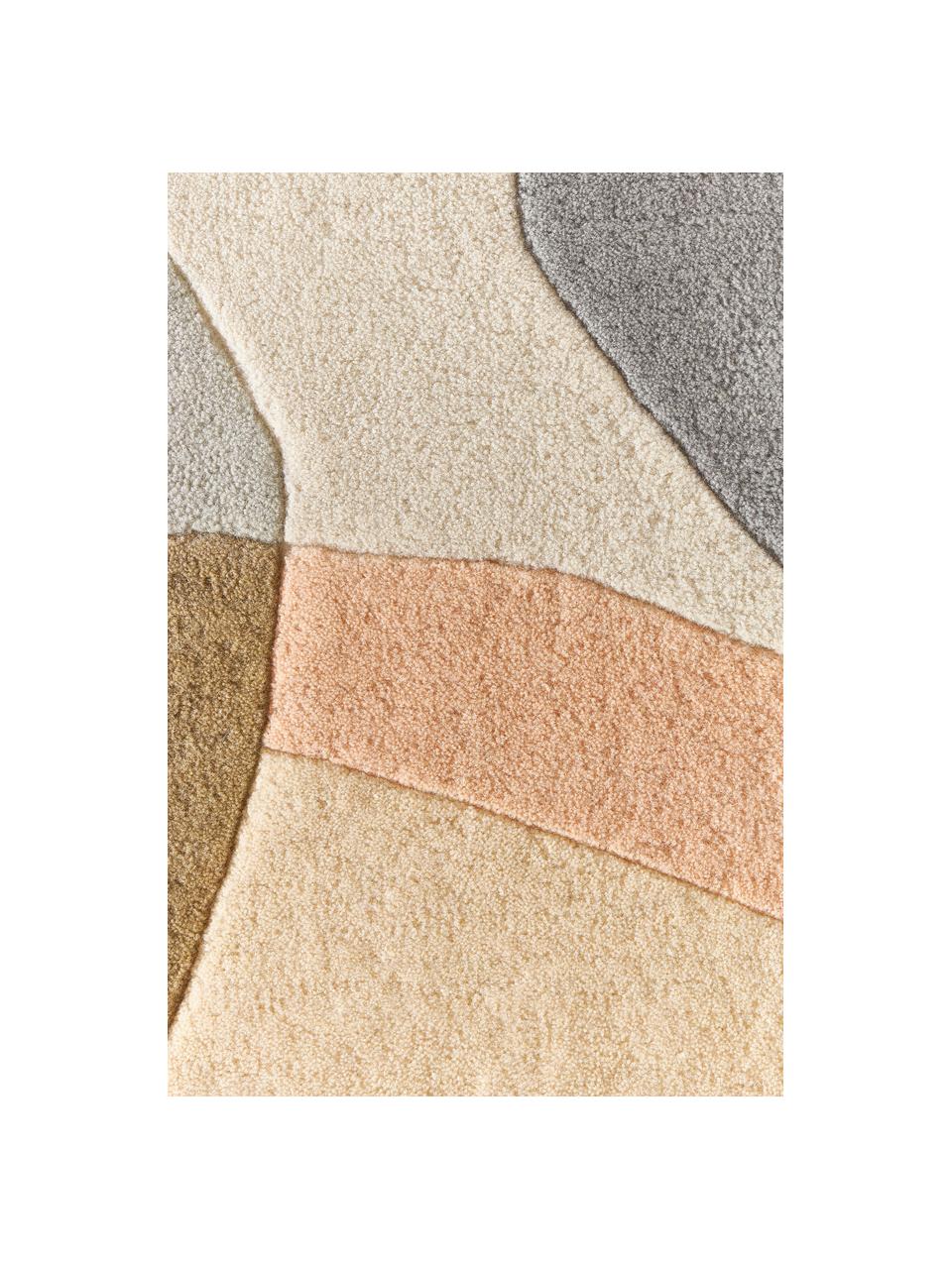Handgetufteter Wollteppich Luke mit abstraktem Muster, Flor: 100 % Wolle, RWS-zertifiz, Beige- und Grautöne, B 200 x L 300 cm (Grösse L)