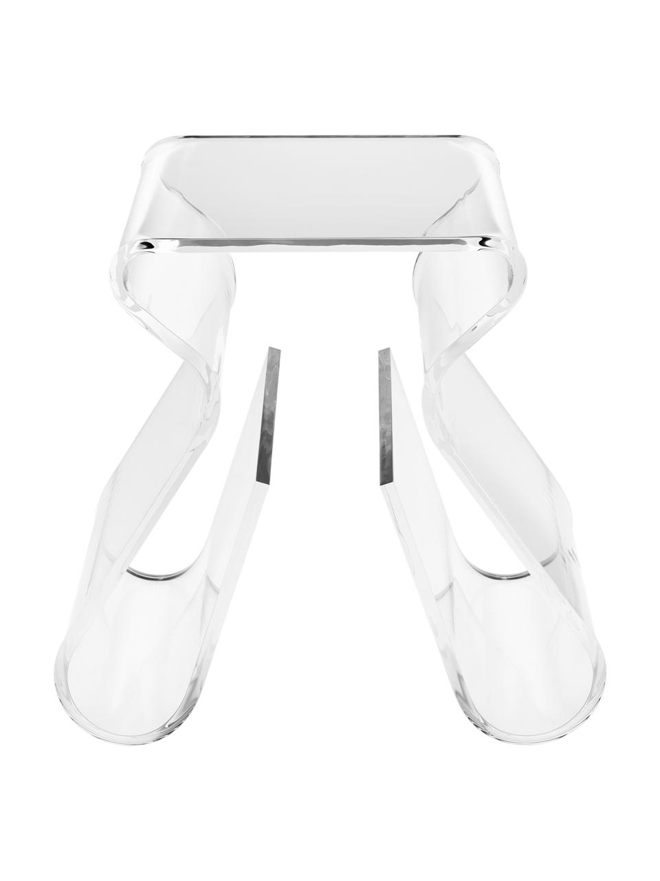 Stołek z uchwytem na czasopisma Loop, Akryl, Transparentny, S 42 x W 43 cm