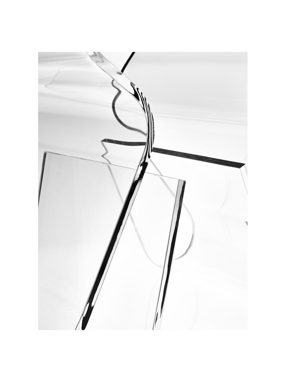 Tabouret /porte-revues transparent Loop, Acrylique, Transparent, larg. 42 x haut. 43 cm