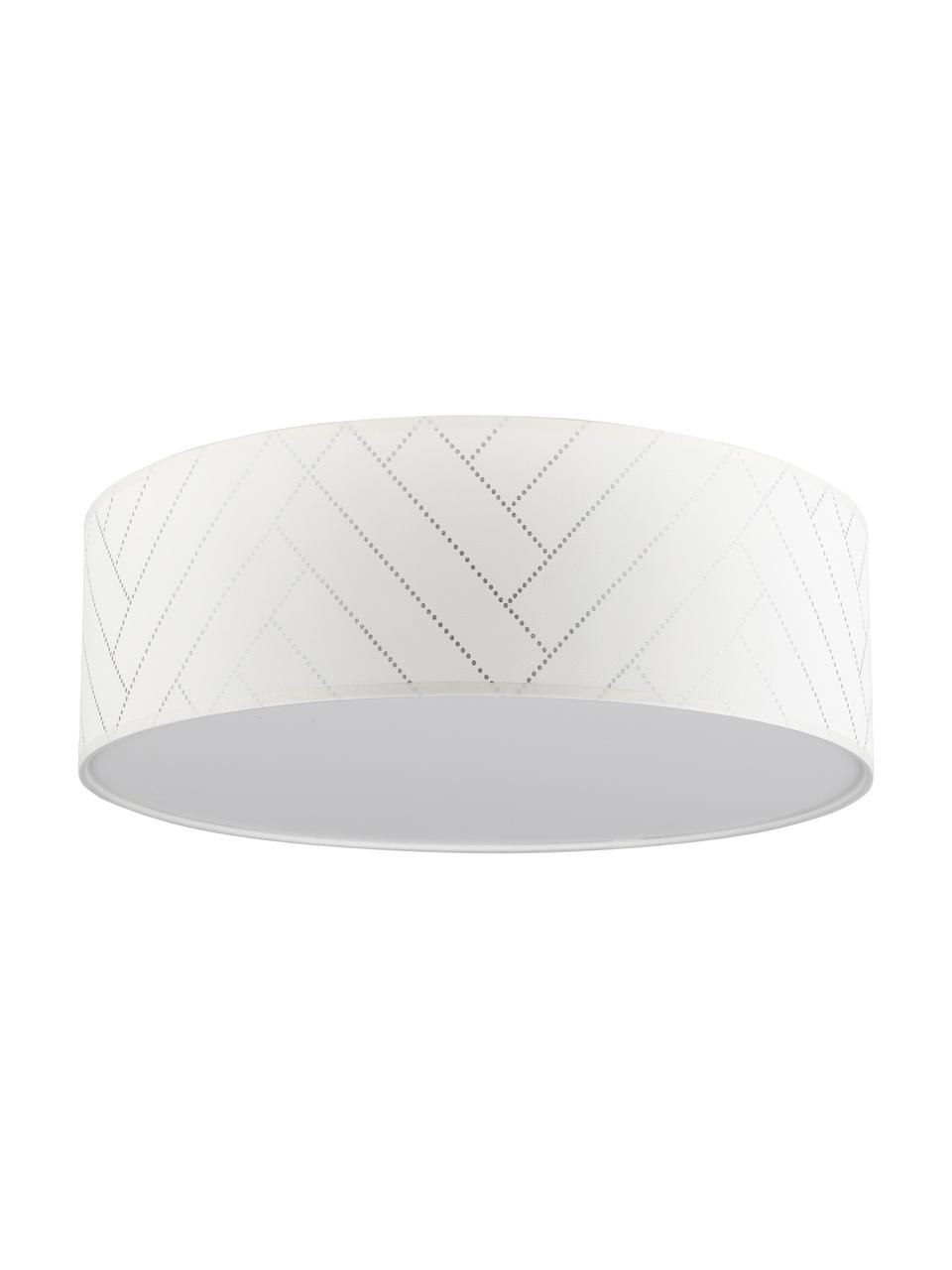 Lampa sufitowa Punto, Biały, odcienie srebrnego, Ø 38 x W 13 cm