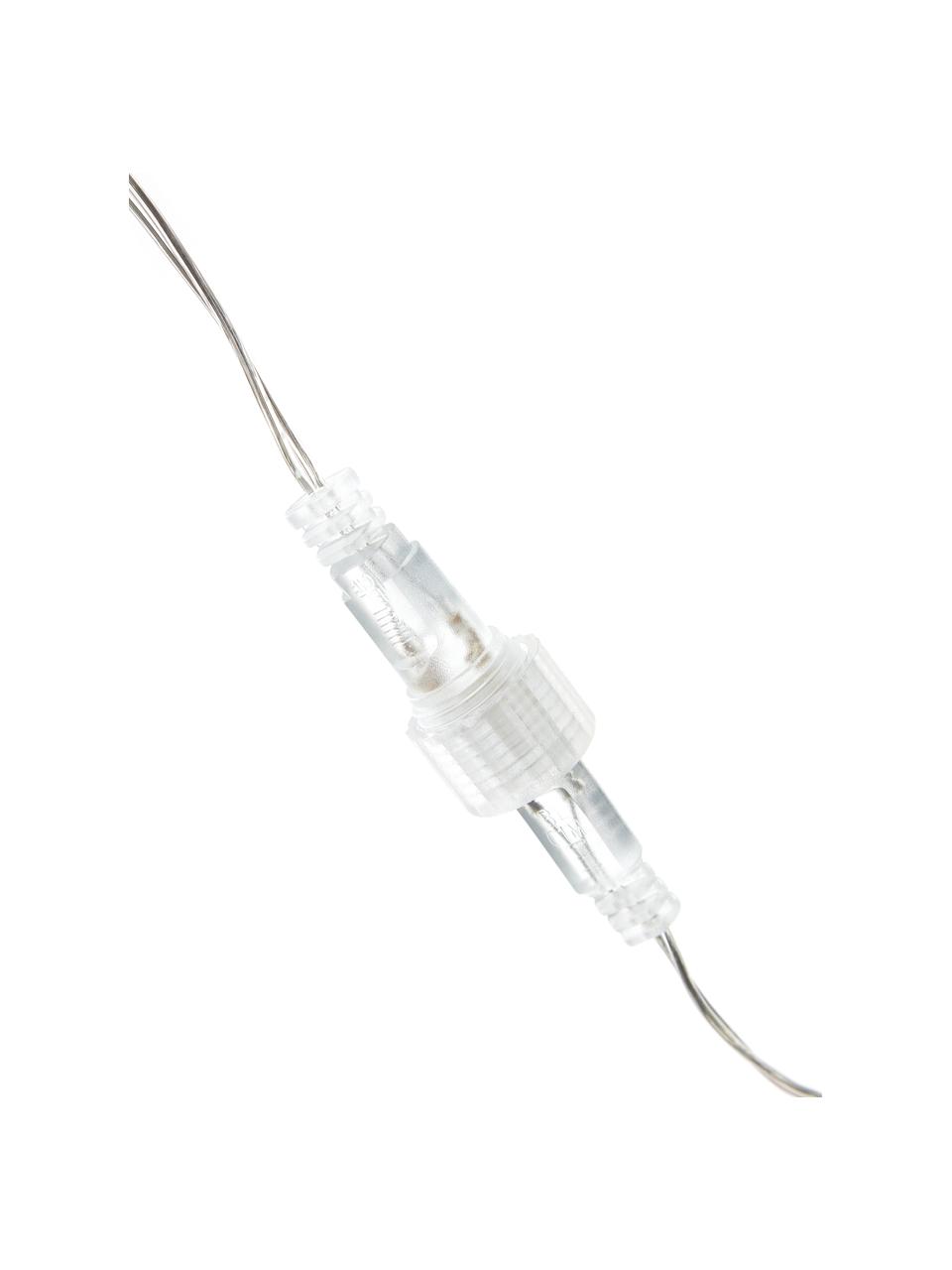 Outdoor LED lichtslinger Colorain, 740 cm, 20 lampions, Lampions: polyester, WFTO gecertifi, Blauw, roze, geel, wit, L 740 cm