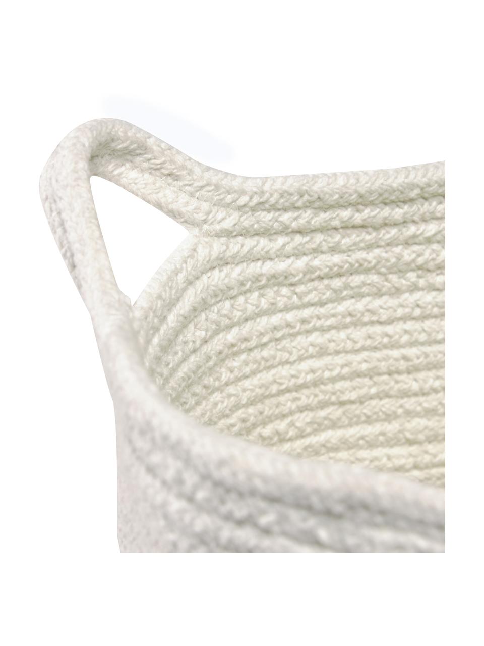 Panier de rangement fait main Abeni, 100 % coton, Blanc, Ø 25 x haut. 30 cm