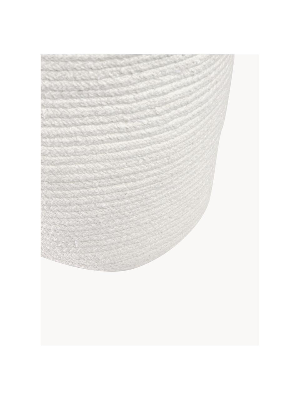 Ručne vyrobený bavlnený úložný kôš Abeni, 100 % bavlna, Biela, Ø 25 x V 30 cm