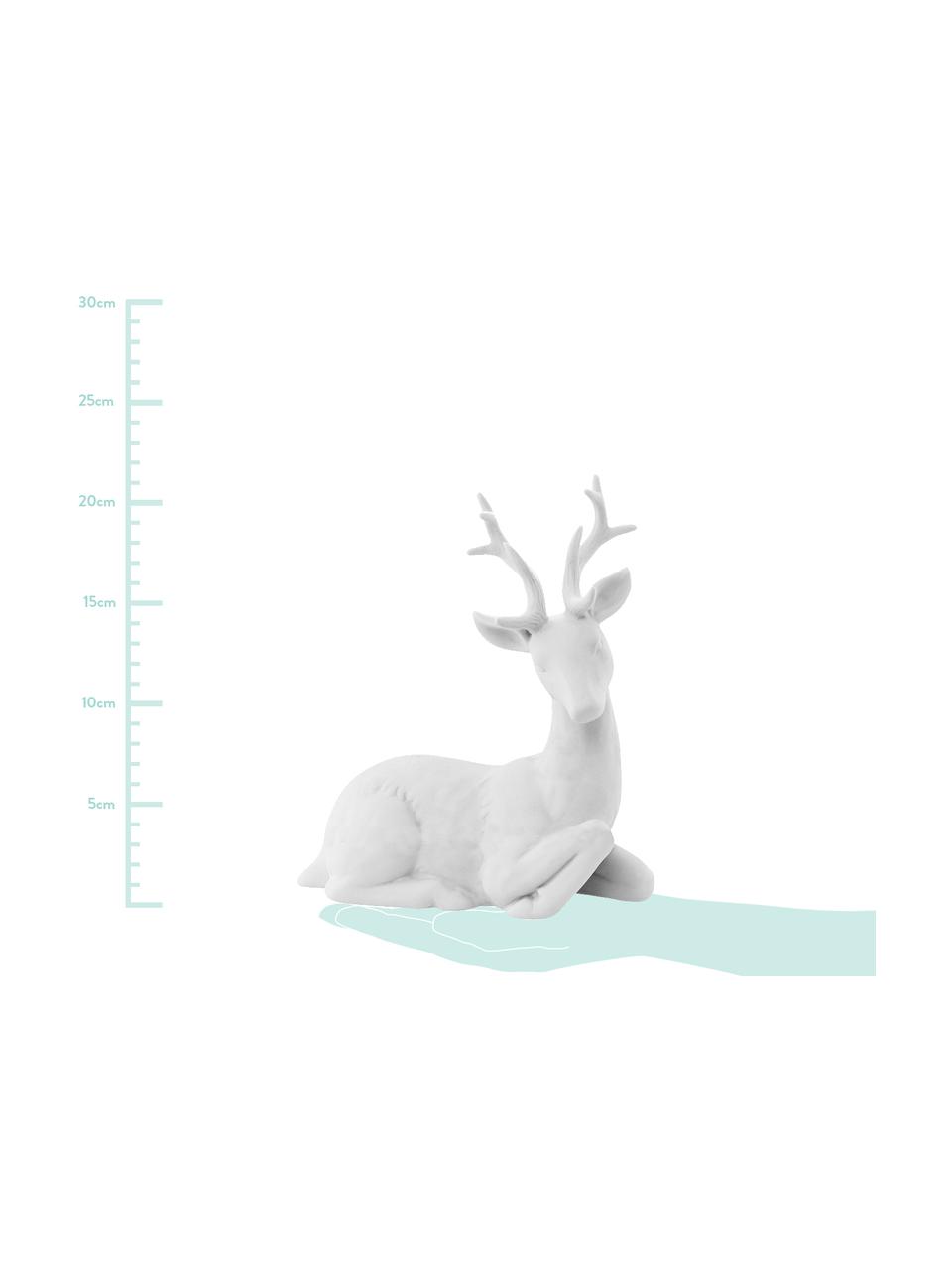 Figura decorativa Reindeer, Cerámica, Blanco, An 19 x Al 22 cm