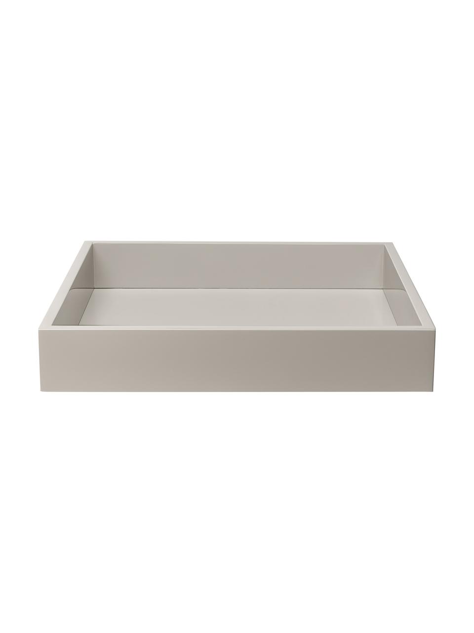 Plateau haute brillance Hayley, Gris clair, larg. 30 x prof. 30 cm