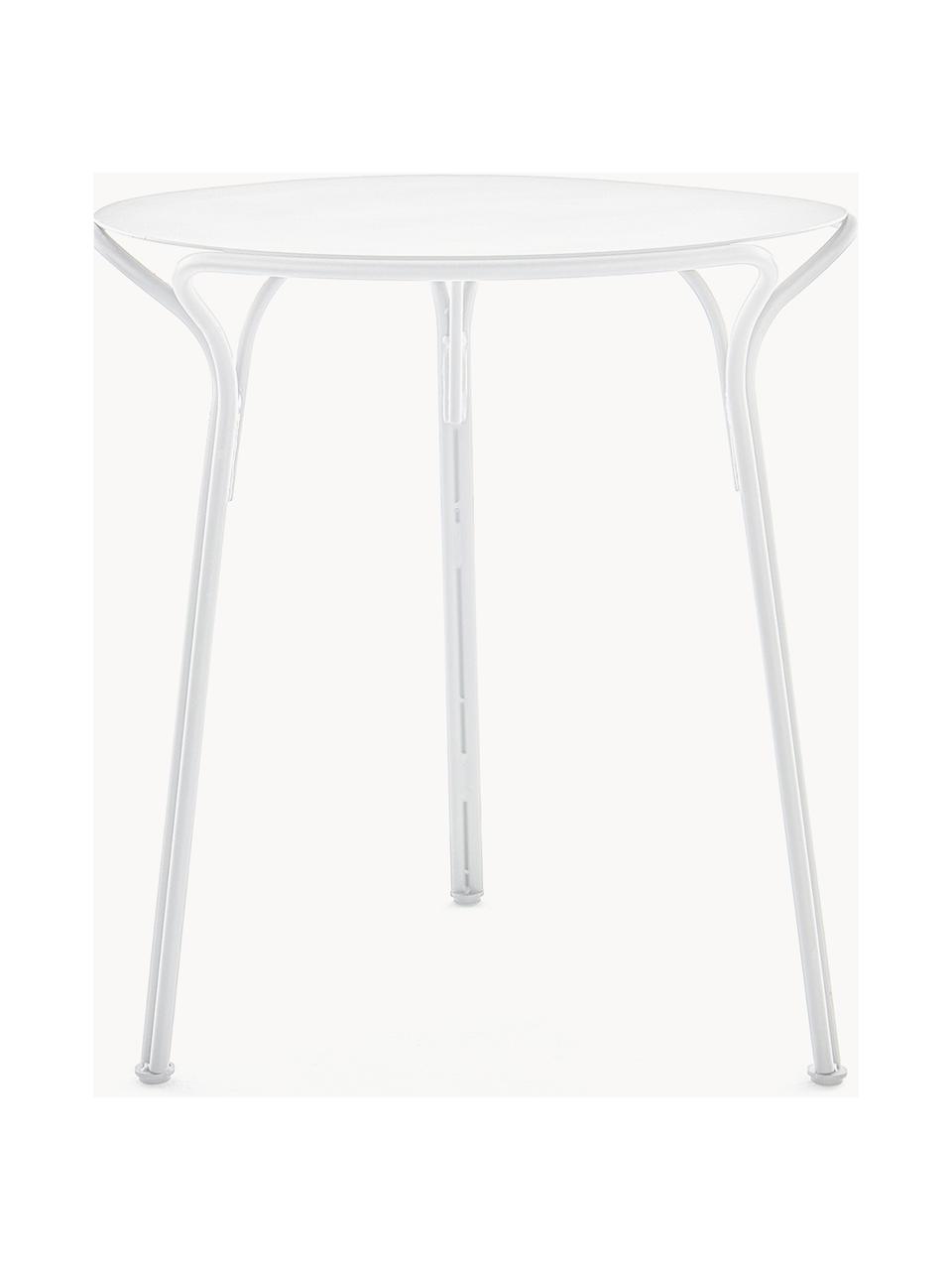 Table de jardin ronde Hiray, Ø 65 cm, Acier galvanisé, laqué, Blanc, Ø 65 x haut. 72 cm