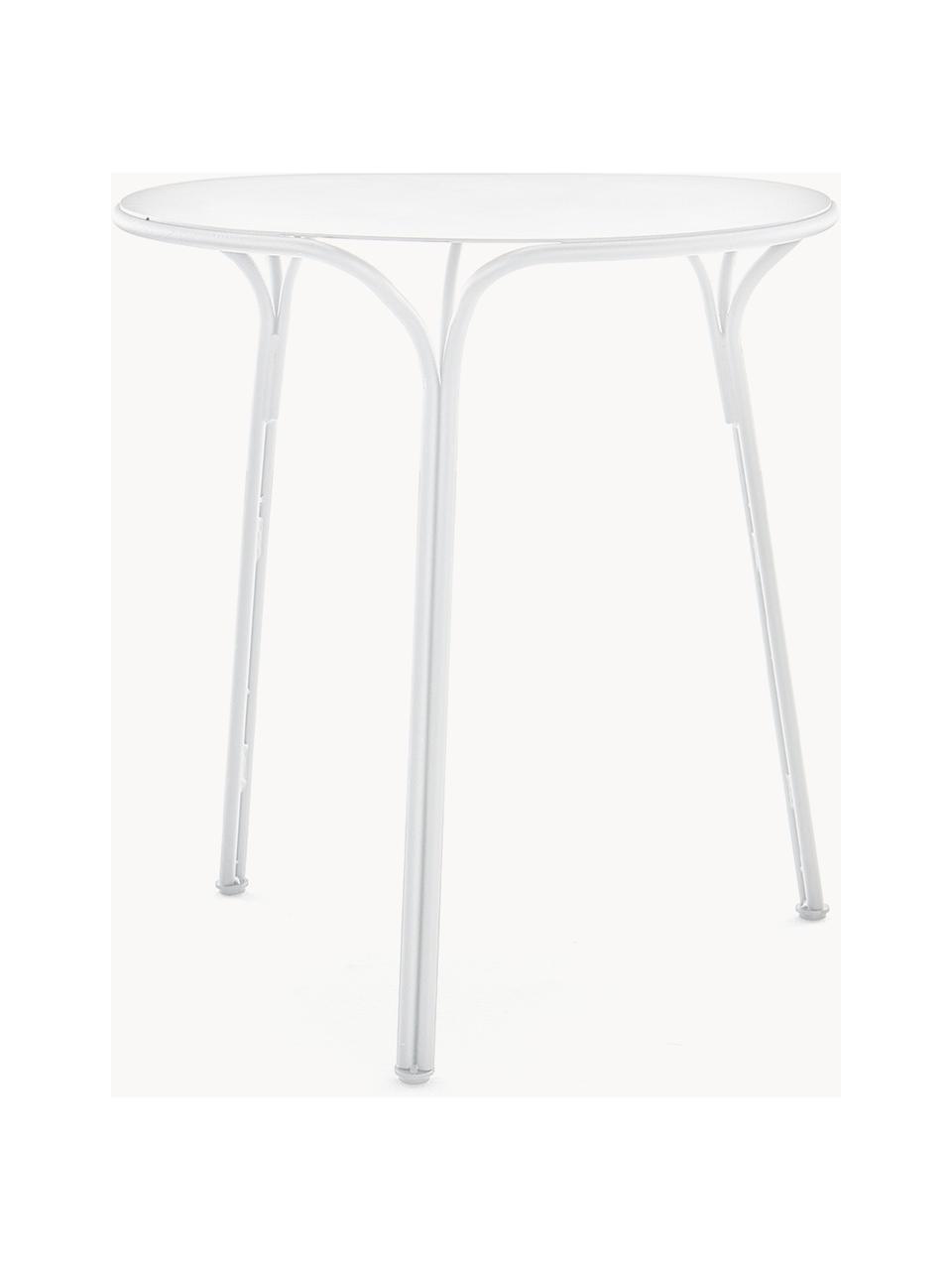 Table de jardin ronde Hiray, Ø 65 cm, Acier galvanisé, laqué, Blanc, Ø 65 x haut. 72 cm